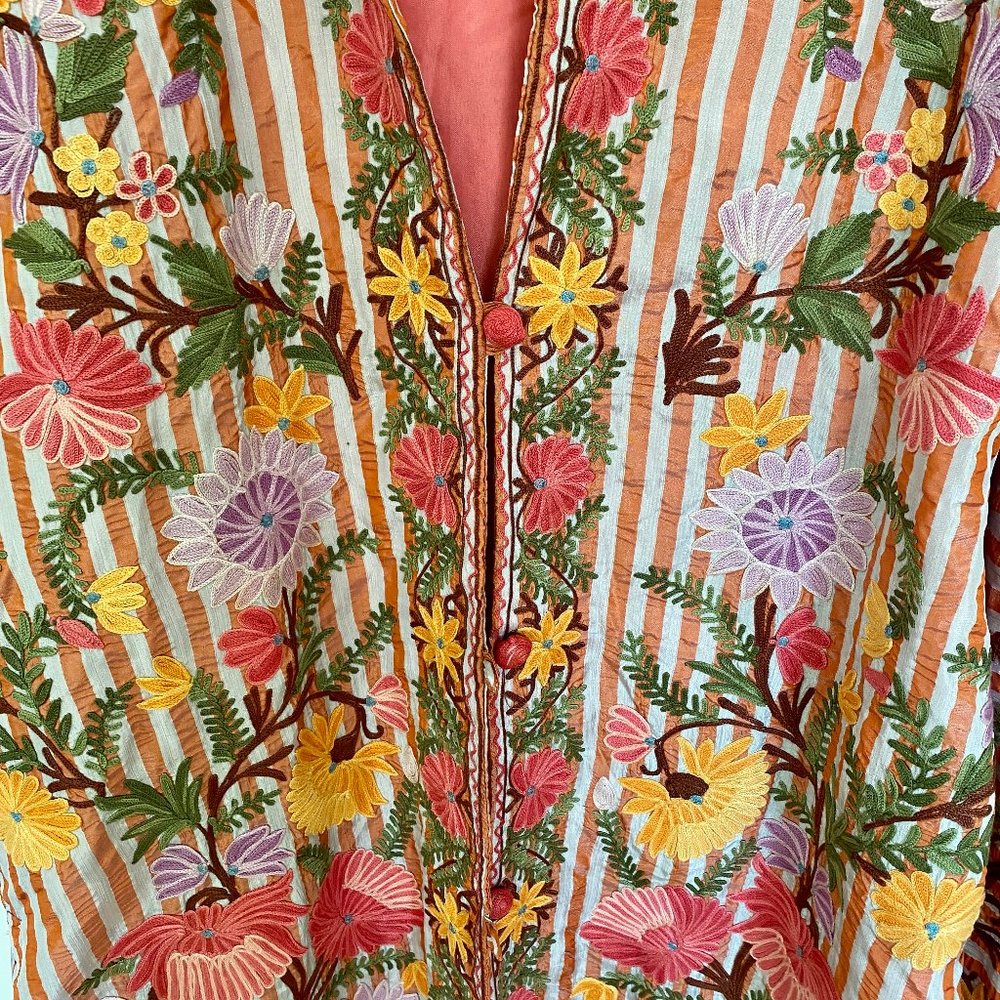 Vintage Sllk Embroidered Kimono Jacket M/L - Picture 3 of 6